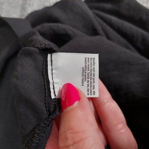 A N A Womens Black Semi Sheer Top Size Small PS Long Sleeve Button Up Blouse - Picture 7 of 8